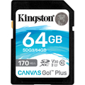 Kingston SDXC 64GB Canvas Go! Plus Class 10 UHS-I U3V30 (SDG3/64GB)  Kingston SDXC 64GB Canvas Go! Plus Class 10 UHS-I U3V30 (SDG3/64GB)