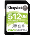 Kingston SDXC 512GB Canvas Select Plus Class 10 UHS-I U3V30 (SDS2/512GB)  Kingston SDXC 512GB Canvas Select Plus Class 10 UHS-I U3V30 (SDS2/512GB)