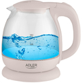 Электрочайник стеклянный Adler (AD 1283C), Цвет изделия: Бежевый  Электрочайник стеклянный Adler (AD 1283C), Цвет изделия: Бежевый