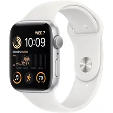 Apple Watch SE 2 2022 GPS 44mm Silver Aluminium Case with White Sport Band M/L MNTJ3 
