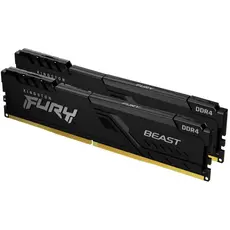 Kingston Fury 32 GB Beast Black KF432C16BBK2/32, Емкость одного модуля: 16 ГБ, Ранг памяти: Одноранговая 