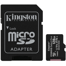 Kingston microSDXC 128GB Canvas Select Plus Class 10 UHS-I U1V10 A1 + SD-adapter (SDCS2/128GB) 