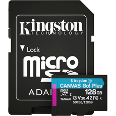 Kingston MicroSDXC 128GB Canvas Go! Plus Class 10 UHS-I U3V30 A2 + SD-adapter (SDCG3/128GB) 