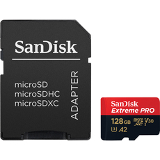 SanDisk Extreme Pro microSDXC 128GB UHS-I U3 + SD-adapter (SDSQXCD-128G-GN6MA) 