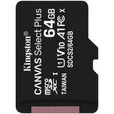 Kingston microSDXC 64GB Canvas Select Plus Class 10 UHS-I U1V10 A1 (SDCS2/64GBSP) 