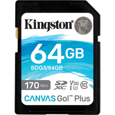 Kingston SDXC 64GB Canvas Go! Plus Class 10 UHS-I U3V30 (SDG3/64GB) 