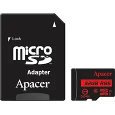 Карта памяти Apacer microSDHC 32GB UHS-I U1 Class 10 (R85 MB/s) + SD-adapter (AP32GMCSH10U5-R) 