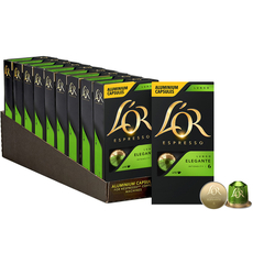 Набор кофе в капсулах L’OR Lungo Elegante 10 упаковок x 10 шт (100 капсул) совместимы с Nespresso 100% Арабика (8711000360712) 
