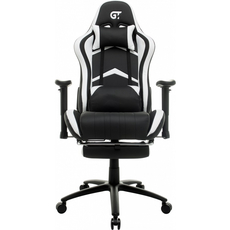 Кресло для геймеров с подставкой для ног GT RACER X-2534-F Black/White 