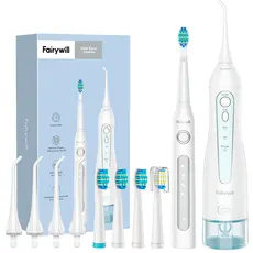 Набор электрическая зубная щетка Fairywill D7 + ирригатор Fairywill F5020E White 