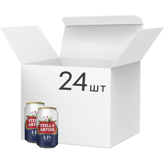 Пиво Stella Artois безалкогольное 24х0.33 ж/б (AL5410228277064) 