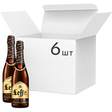 Упаковка пива Leffe Brune темное фильтрованное 6.3% 0.75 л x 6 шт (5410228135050) 