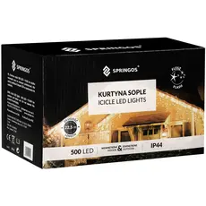 Гирлянда бахрома уличная (наружная) Springos 20 м 500 LED + Flash (CL0519) Mix 