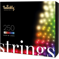 Светодиодная Smart LED гирлянда Twinkly Strings RGBW 250, BT+WiFi, Gen II, IP44, кабель бесцветный (TWS250SPP-TEU) 