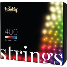 Светодиодная Smart LED гирлянда Twinkly Strings RGBW 400, BT+WiFi, Gen II, IP44, кабель черный (TWS400SPP-BEU) 