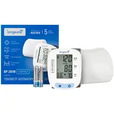 Тонометр автоматический LONGEVITA BP-201M для измерения артериального давления на запьястье 