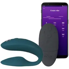 Вибратор для пар We-Vibe Sync 2 Velvet Green с управлением через приложение, Цвет: Темно-зеленый 