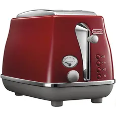 Тостер DELONGHI Icon Capitals CTOC2103R, Страна регистрации бренда: Великобритания, Страна производитель: Китай, Доминирующий цвет: Красный 