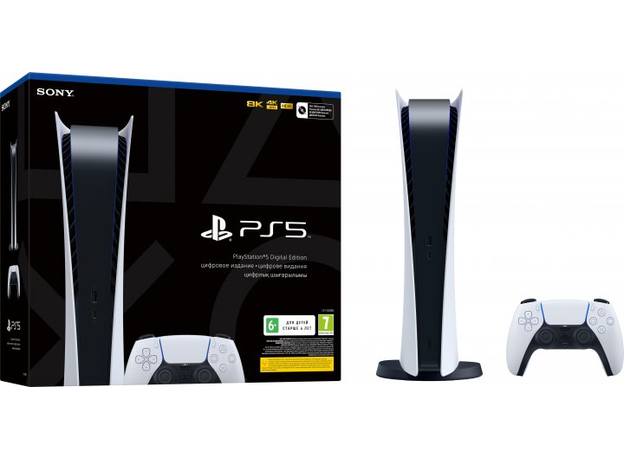 Игровая приставка Sony PlayStation 5 (PS5) Digital Edition 825GB White/Black, Объем: 825 ГБ, Дисковод: Без дисковода - изображение 4 Игровая приставка Sony PlayStation 5 (PS5) Digital Edition 825GB White/Black, Объем: 825 ГБ, Дисковод: Без дисковода - изображение 4