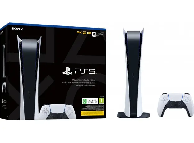 Игровая приставка Sony PlayStation 5 (PS5) Digital Edition 825GB White/Black, Объем: 825 ГБ, Дисковод: Без дисковода - изображение 4