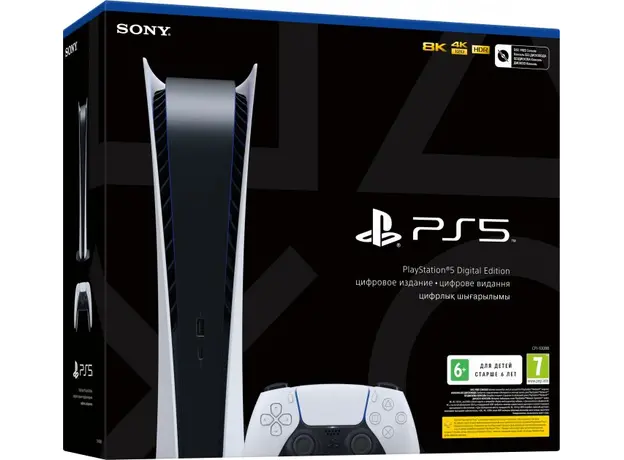 Игровая приставка Sony PlayStation 5 (PS5) Digital Edition 825GB White/Black, Объем: 825 ГБ, Дисковод: Без дисковода - изображение 6