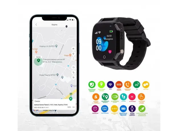 AmiGo GO008 MILKY GPS WIFI Black (873291), Маркетинговый цвет: Black - зображення 5