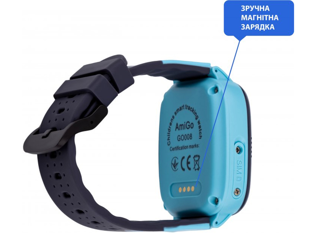 Детские смарт-часы AmiGo GO008 MILKY GPS WIFI Blue (873292), Маркетинговый цвет: Blue - изображение 3 Детские смарт-часы AmiGo GO008 MILKY GPS WIFI Blue (873292), Маркетинговый цвет: Blue - изображение 3