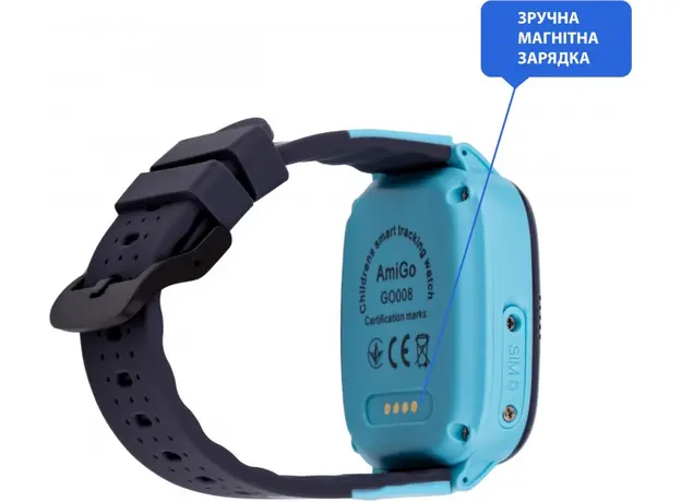 Детские смарт-часы AmiGo GO008 MILKY GPS WIFI Blue (873292), Маркетинговый цвет: Blue - изображение 3