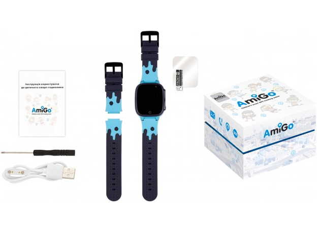 Детские смарт-часы AmiGo GO008 MILKY GPS WIFI Blue (873292), Маркетинговый цвет: Blue - изображение 6 Детские смарт-часы AmiGo GO008 MILKY GPS WIFI Blue (873292), Маркетинговый цвет: Blue - изображение 6