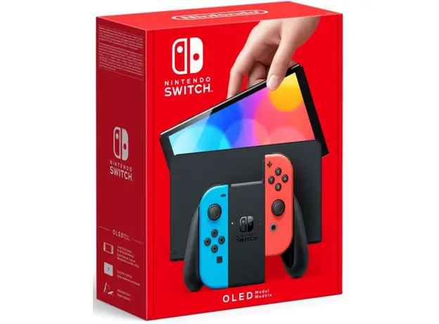 Nintendo Switch OLED with Neon Blue and Neon Red Joy-Con, Цвет корпуса: Красный, Объем: 64 ГБ - зображення 6