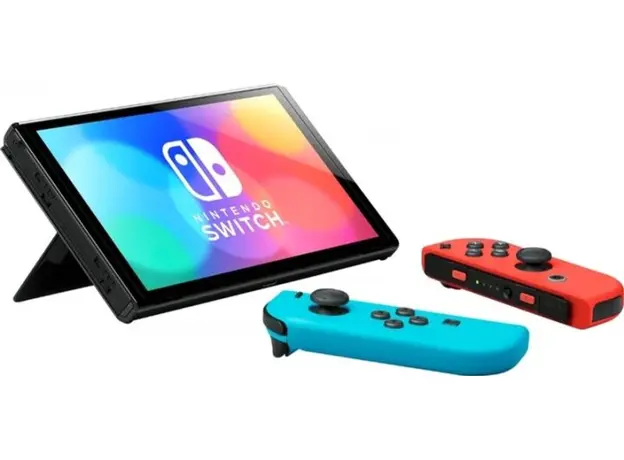 Nintendo Switch OLED with Neon Blue and Neon Red Joy-Con, Цвет корпуса: Красный, Объем: 64 ГБ - зображення 3