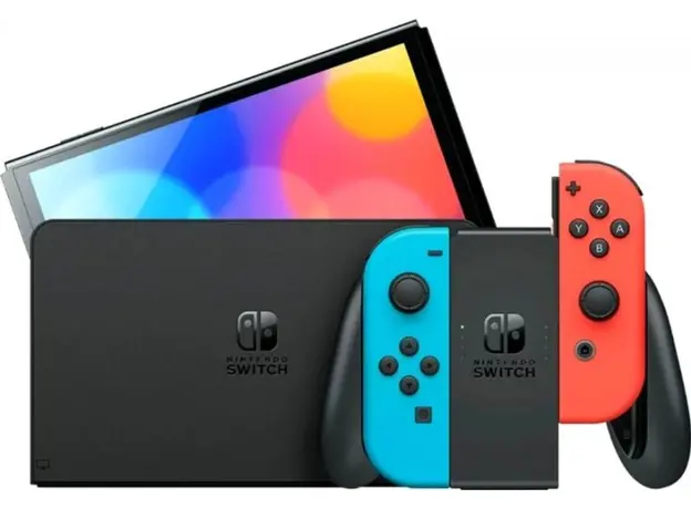 Nintendo Switch OLED with Neon Blue and Neon Red Joy-Con, Цвет корпуса: Красный, Объем: 64 ГБ - зображення 5