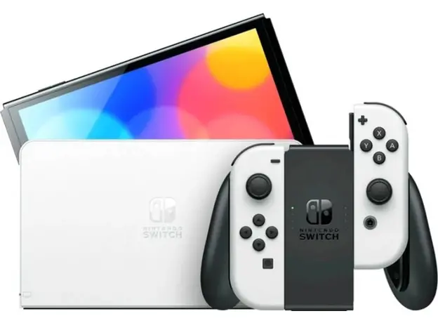Портативная игровая приставка Nintendo Switch OLED with Neon Blue and Neon Red Joy-Con (045496453435), Цвет корпуса: Белый, Объем: 64 ГБ - изображение 7