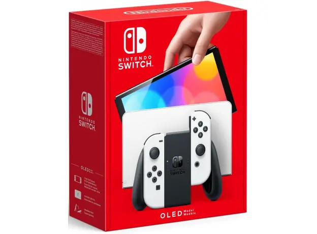 Портативная игровая приставка Nintendo Switch OLED with Neon Blue and Neon Red Joy-Con (045496453435), Цвет корпуса: Белый, Объем: 64 ГБ - изображение 8