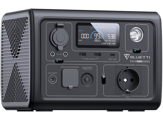 Портативная зарядная станция Bluetti PowerOak EB3A 268wh 74444mah 600w - зображення 2