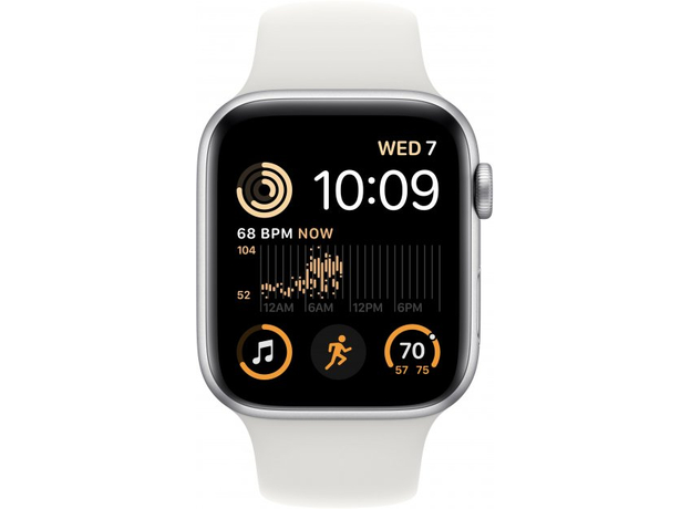 Apple Watch SE 2 2022 GPS 44mm Silver Aluminium Case with White Sport Band M/L MNTJ3 - изображение 2 Apple Watch SE 2 2022 GPS 44mm Silver Aluminium Case with White Sport Band M/L MNTJ3 - изображение 2