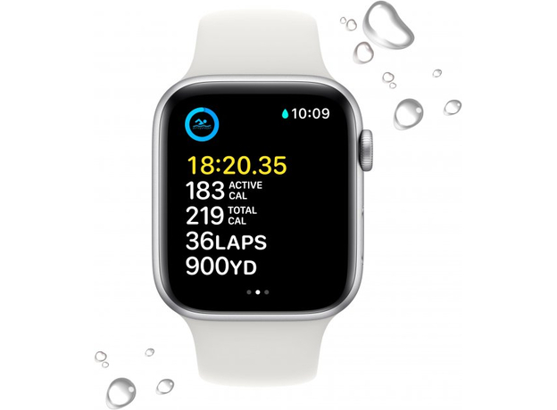Apple Watch SE 2 2022 GPS 44mm Silver Aluminium Case with White Sport Band M/L MNTJ3 - изображение 5 Apple Watch SE 2 2022 GPS 44mm Silver Aluminium Case with White Sport Band M/L MNTJ3 - изображение 5