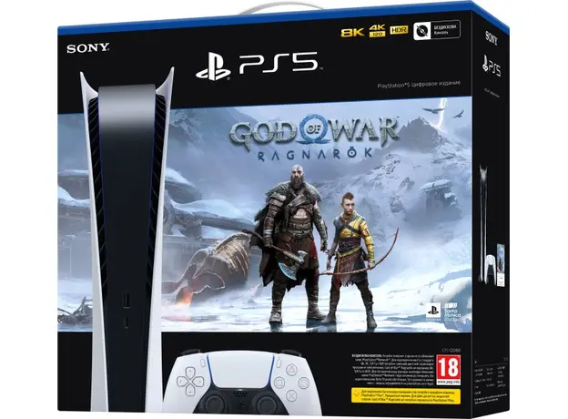 Игровая приставка Sony PlayStation 5 (PS5) Digital Edition 825GB + God of War: Ragnarok Bundle 