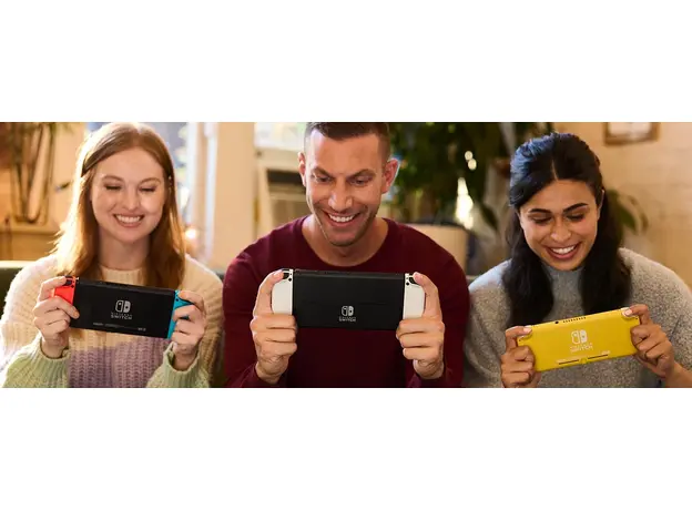 Портативная игровая приставка Nintendo Switch OLED with Neon Blue and Neon Red Joy-Con (045496453435), Цвет корпуса: Белый, Объем: 64 ГБ - изображение 10