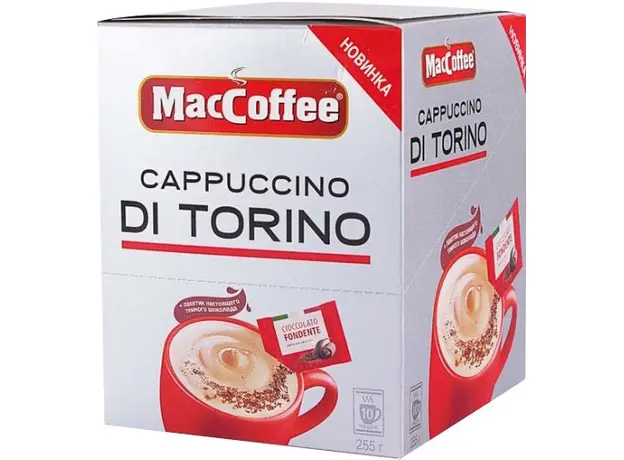 MacCoffee Cappuccino Di Torino с темным шоколадом 25 г x 10 шт 8887290002172 