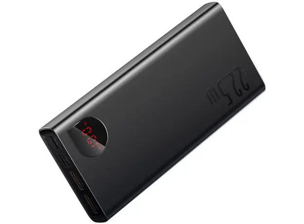 Повербанк Baseus Adaman Metal 20000mAh PD 22.5W USB-C 2 xUSB-A QC 3.0 Lightning Black (PPAD070101) - изображение 3