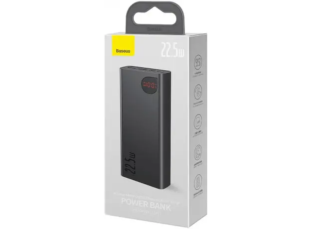 Повербанк Baseus Adaman Metal 20000mAh PD 22.5W USB-C 2 xUSB-A QC 3.0 Lightning Black (PPAD070101) - изображение 4
