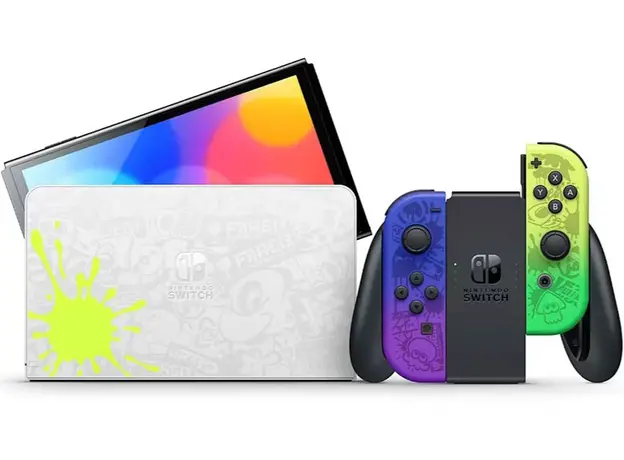 Портативная игровая приставка Nintendo Switch OLED Splatoon 3 Special Edition, Цвет корпуса: Фиолетовый, Объем: 64 ГБ - изображение 3