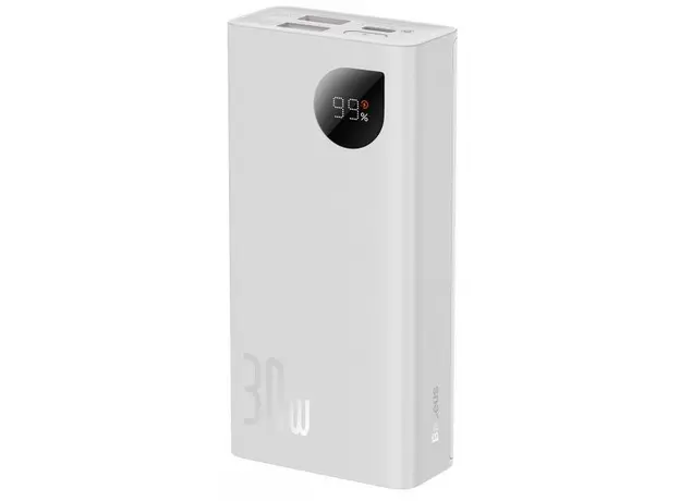Повербанк Baseus Adaman 2 Metal Digital Display 20000mAh 30W White (PPAD050002), Цвет продукта: Белый 