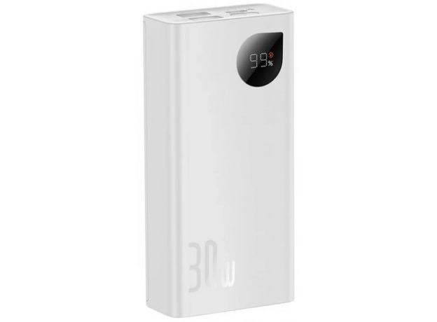 Повербанк Baseus Adaman 2 Metal Digital Display 20000mAh 30W White (PPAD050002), Цвет продукта: Белый - изображение 2 Повербанк Baseus Adaman 2 Metal Digital Display 20000mAh 30W White (PPAD050002), Цвет продукта: Белый - изображение 2