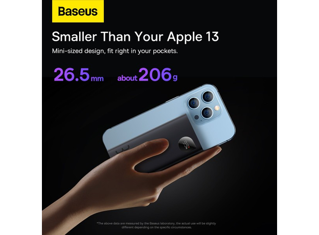 Baseus Adaman 2 Metal Digital Display 20000mAh 30W Black PPAD050001, Основний колір: Чорний - зображення 11 Baseus Adaman 2 Metal Digital Display 20000mAh 30W Black PPAD050001, Основний колір: Чорний - зображення 11