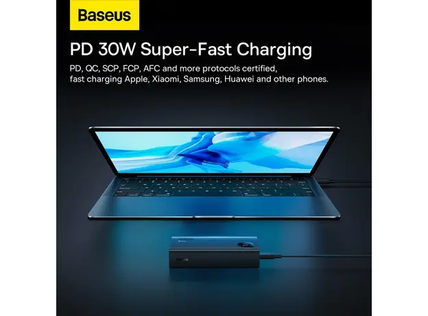Baseus Adaman 2 Metal Digital Display 20000mAh 30W Black PPAD050001, Цвет продукта: Черный - изображение 12