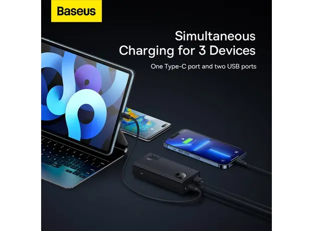 Baseus Adaman 2 Metal Digital Display 20000mAh 30W Black PPAD050001, Цвет продукта: Черный - изображение 14