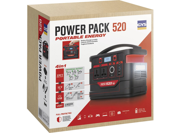 Зарядная станция GYS Power Pack 520 518 Вт·ч, 500 Вт - изображение 6 Зарядная станция GYS Power Pack 520 518 Вт·ч, 500 Вт - изображение 6
