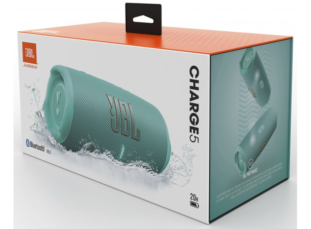 Беспроводная колонка JBL Charge 5 Teal JBLCHARGE5TEAL, Цвет производителя: Teal - изображение 8 Беспроводная колонка JBL Charge 5 Teal JBLCHARGE5TEAL, Цвет производителя: Teal - изображение 8